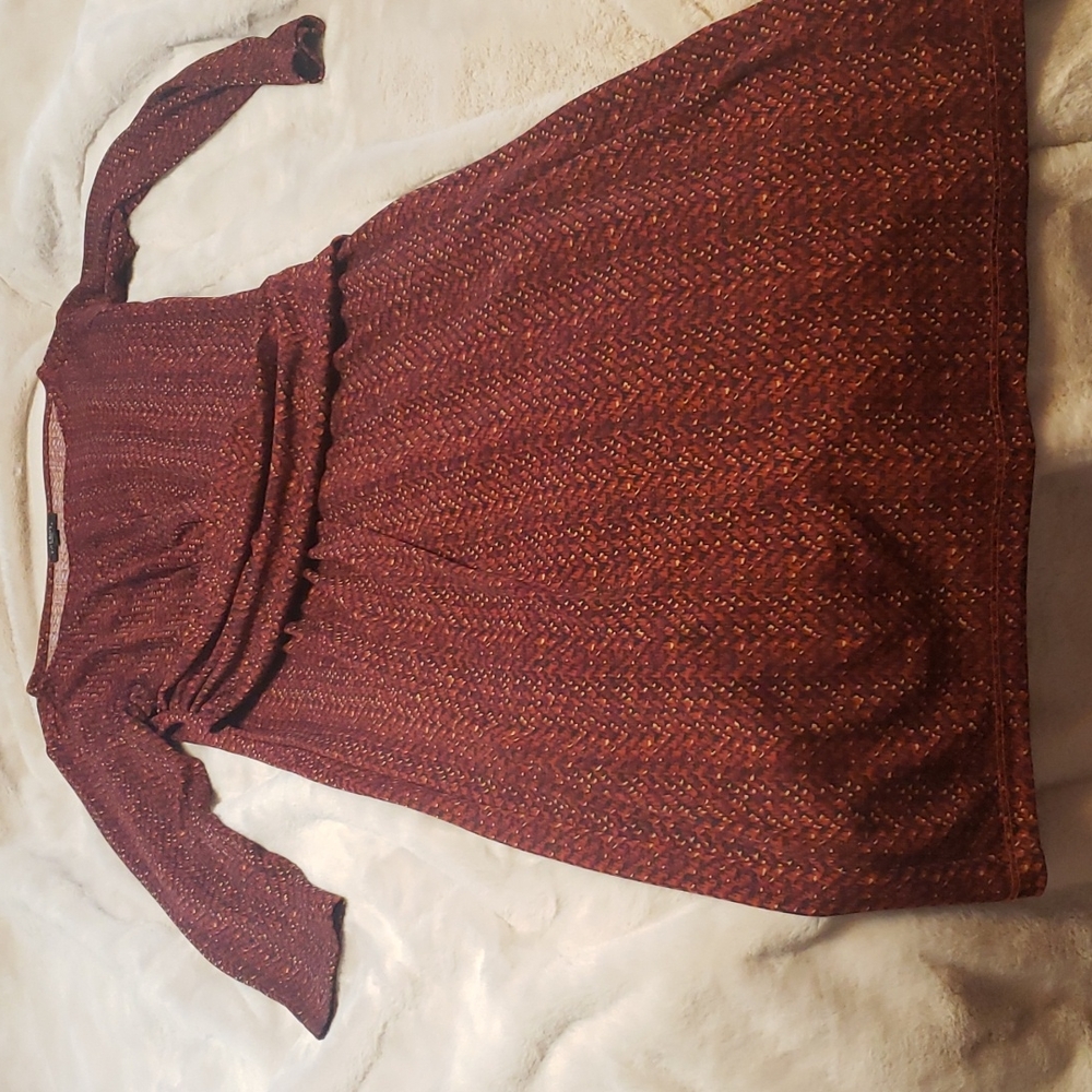 Talbots Petite P Dark Red and Black Dress‎